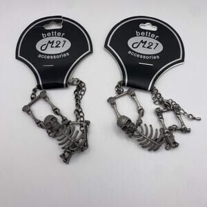 2 Skeleton Bracelet Halloween Accessories Scary‎ Jewelry Wrist Matte Finish